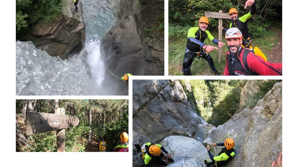 En la imagen se pueden apreciar varias fotos del Barranco de Los Meses y el Barranco de Aguaré cerca de Villanúa